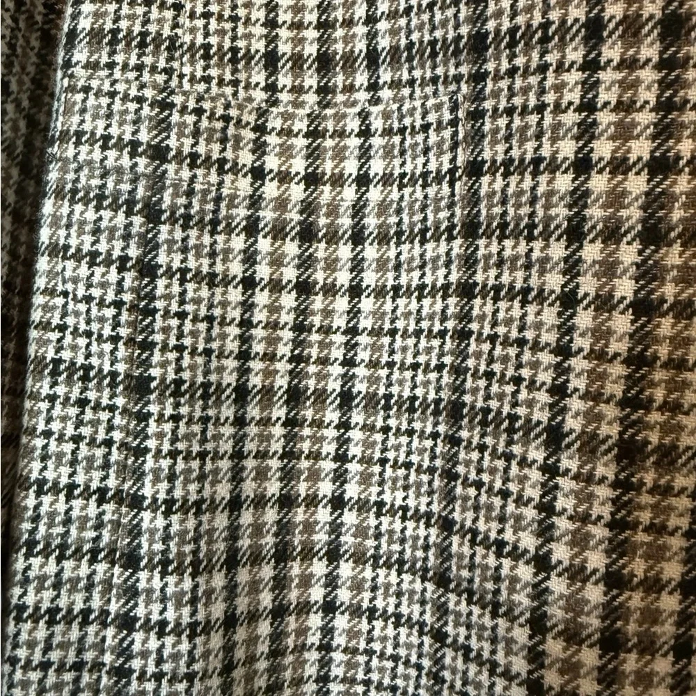 Vintage Peabody House Houndstooth Wool Blend Blazer Jacket Brown Beige Size 14 - Picture 9 of 14